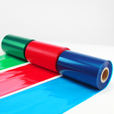 彩色全树脂碳带60 70 80 90 100 110mmX300mTSC条码打印机PET亚银纸不干胶合成贴纸色带红色白色蓝色绿色定做